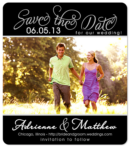 "Fancy Script" Save the Date Card